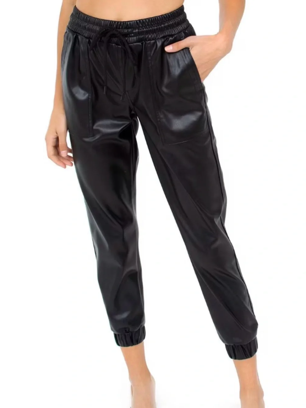 Blank NYC faux leather joggers